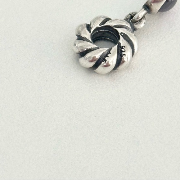 Pandora Amethyst Disk February Birthstone Rare Retired Bead Dangle Charm - Picture 5 of 6